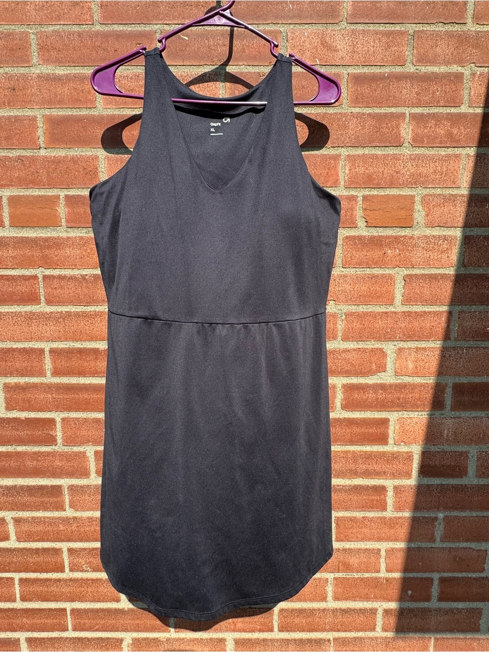 GapFit XL Black Athletic Active Dress Sleeveless V-Neck Sport Dress